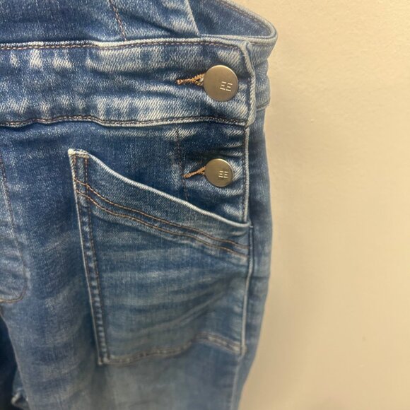 Evereve wide leg overall denim classic bib style 24 - Picture 7 of 13